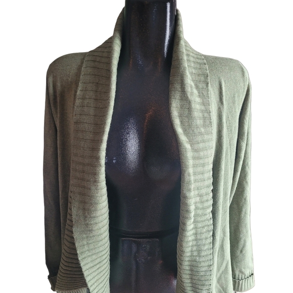 Denver Hayes Olive Green Open Cardigan M - Picture 2 of 7